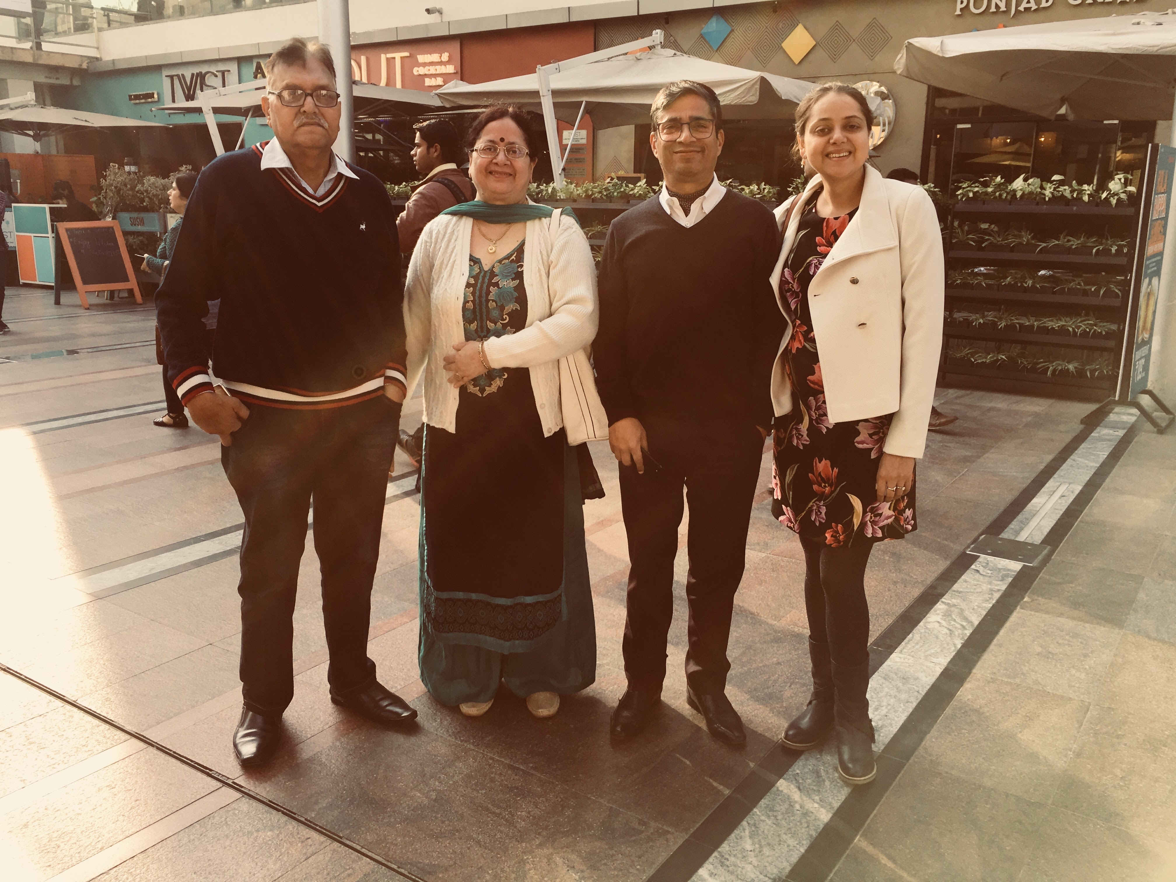 Mukesh Mehrotra, Beena Mehrotra, Kunwer Sachdev, and Khushboo Sachdev together on a family outing
